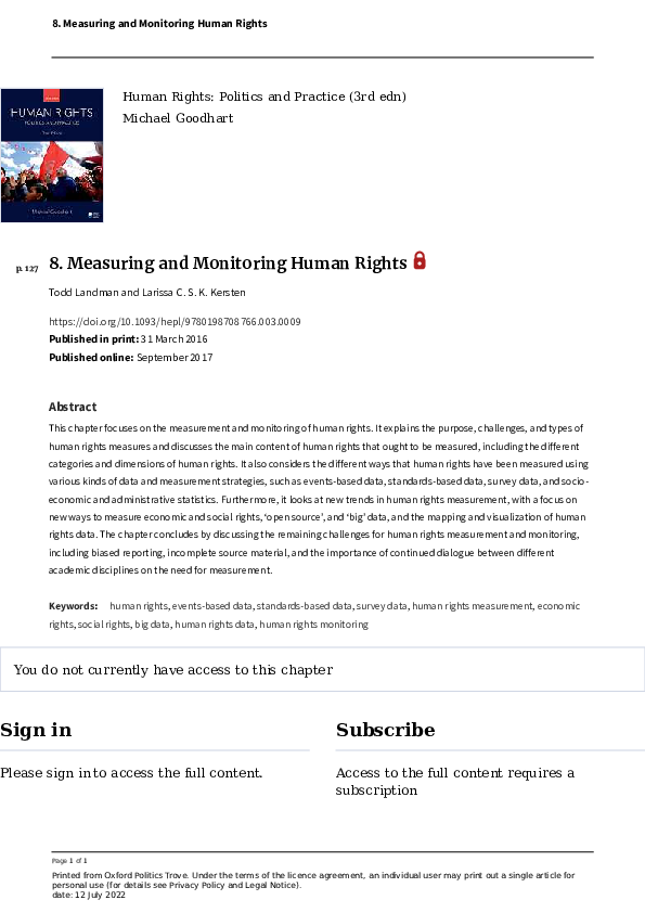 (PDF) 8. Measuring and Monitoring Human Rights
