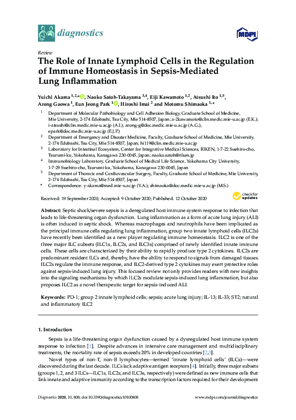 (PDF) The Role of Innate Lymphoid Cells in the Regulation of Immune ...