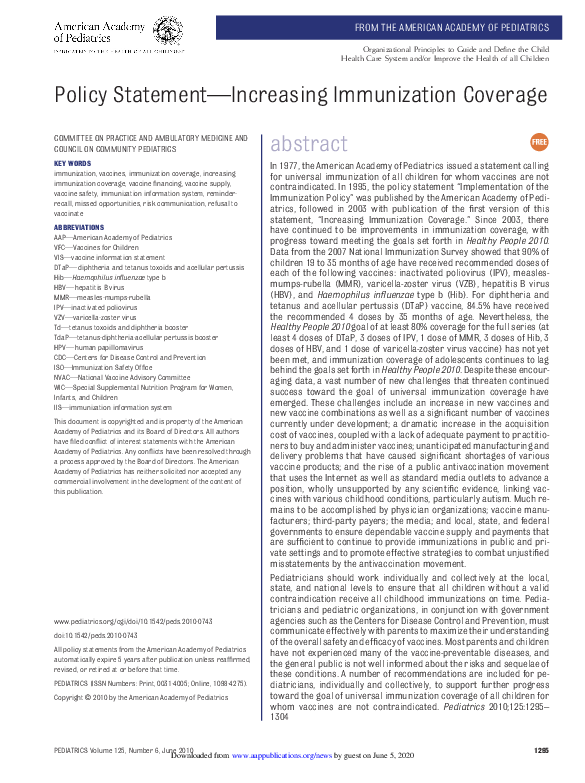 (PDF) Increasing Immunization Coverage