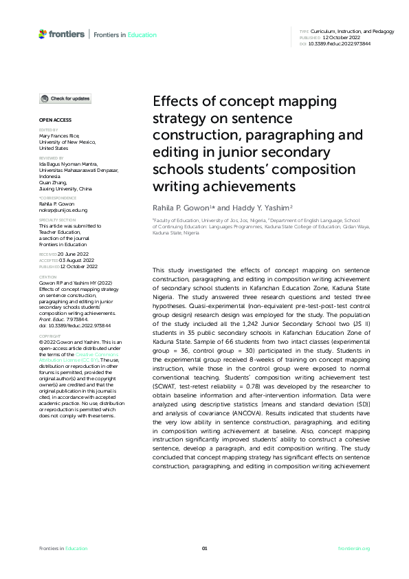 (PDF) Effects of concept mapping strategy on sentence construction ...