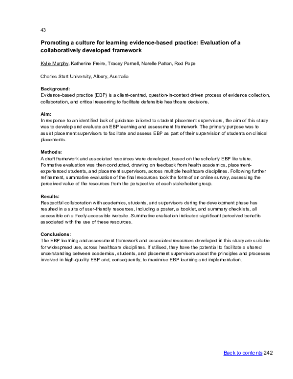 (PDF) Promoting a culture for learning evidence-based practice ...
