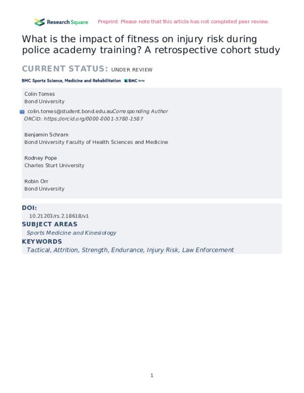 (PDF) What is the impact of fitness on injury risk during police ...