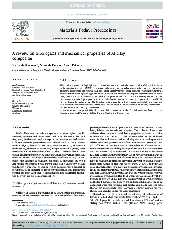(PDF) A review on tribological and mechanical properties of Al alloy ...