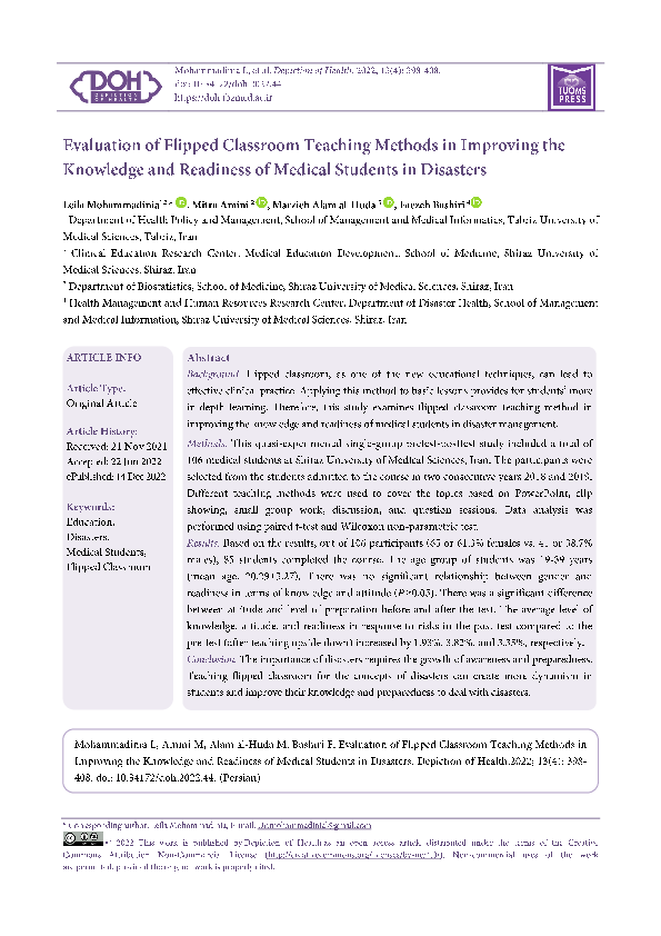 (PDF) Evaluation of Flipped Classroom Teaching Methods in Improving the ...