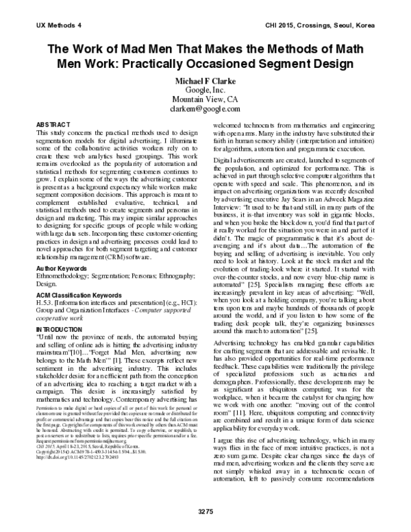(PDF) The Work of Mad Men that Makes the Methods of Math Men Work