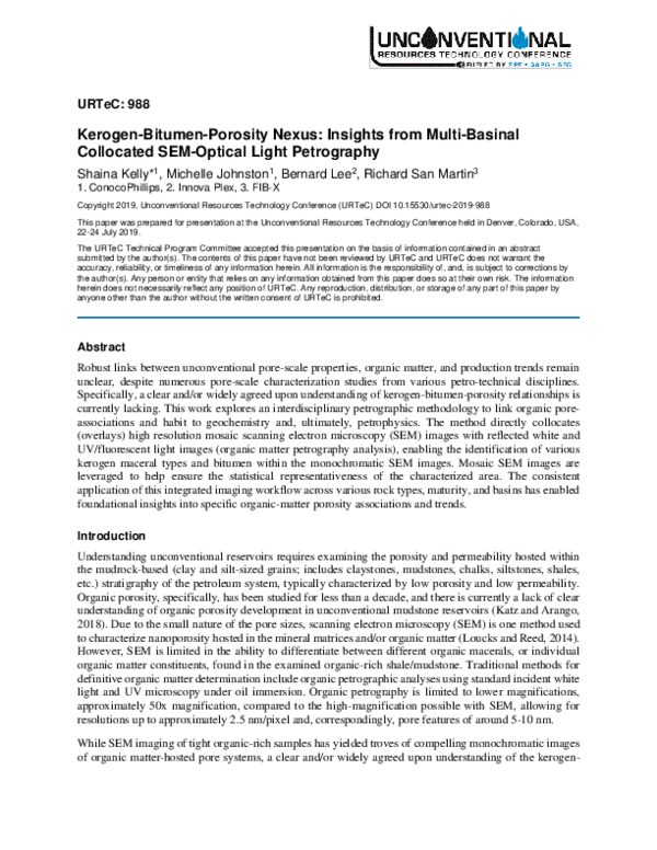 (PDF) Kerogen-Bitumen-Porosity Nexus: Insights from Multi-Basinal ...