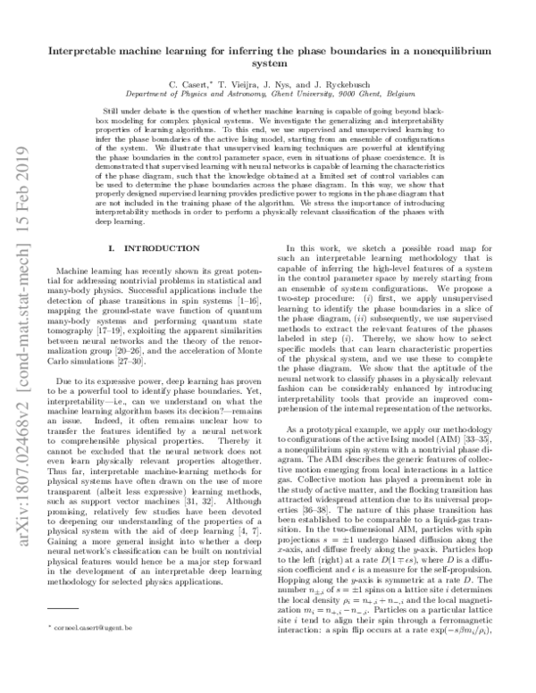 (PDF) Interpretable machine learning for inferring the phase boundaries ...