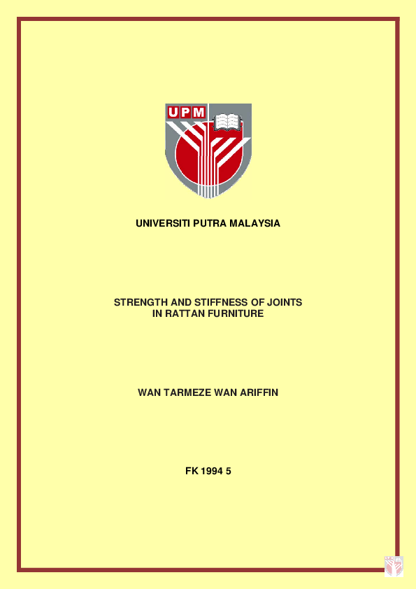 (PDF) Strength and Stiffness of Joints in Rattan Furniture
