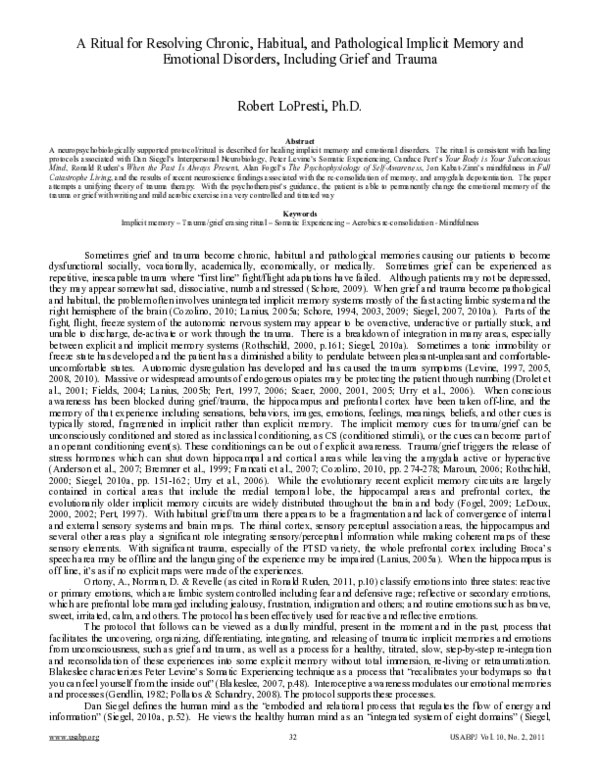 (PDF) A Ritual for Resolving Chronic, Habitual, and Pathological ...