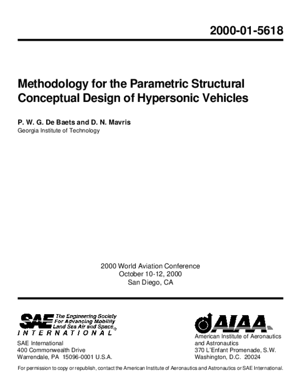 (PDF) Methodology for the Parametric Structural Conceptual Design of ...