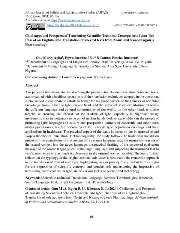 (PDF) Challenges and Prospects of Translating Scientific-Technical ...