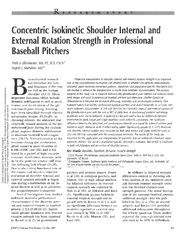 (PDF) Concentric Isokinetic Shoulder Internal and External Rotation ...