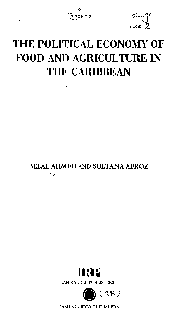 (PDF) The Political Economy of Food and Agriculture In the Caribbean