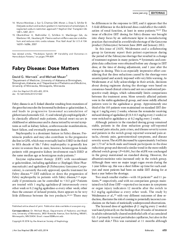 (PDF) Fabry Disease
