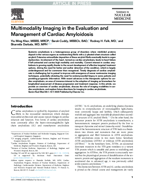 (PDF) Multimodality Imaging in the Evaluation and Management of Cardiac ...
