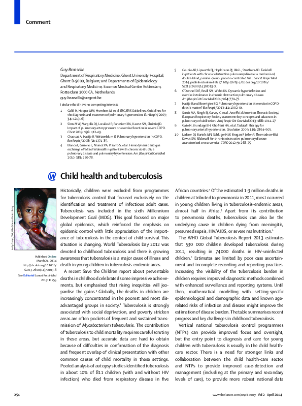 (PDF) Child health and tuberculosis