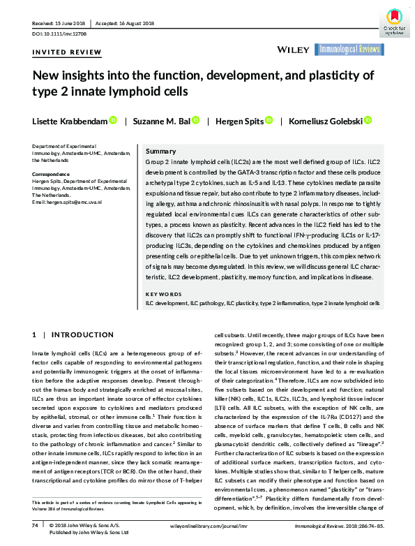 (PDF) New insights into the function, development, and plasticity of ...