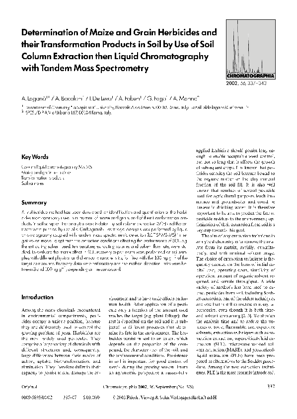 (PDF) Determination of maize and grain herbicides and their