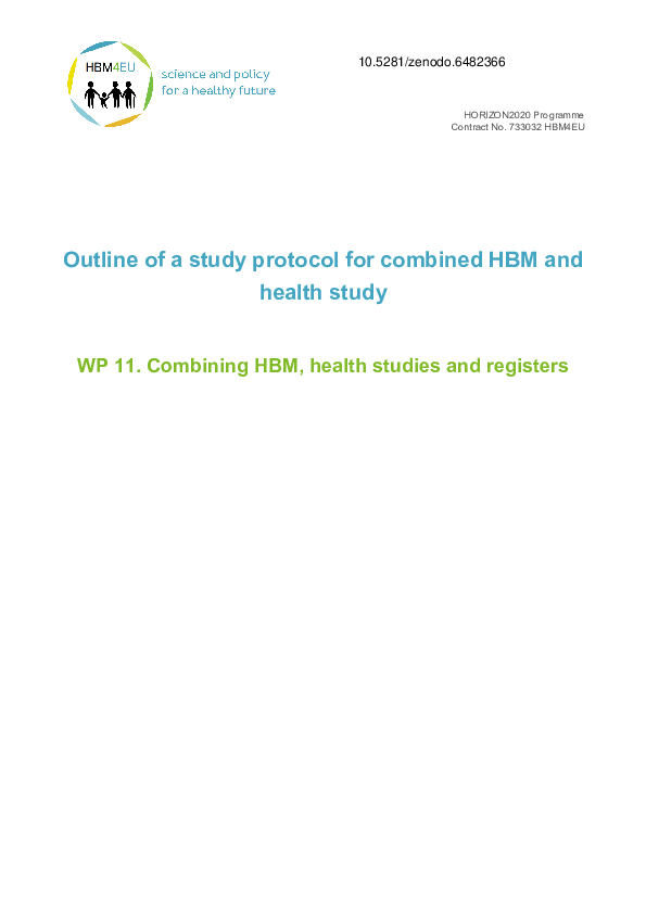 (PDF) Outline of a study protocol for combined HBM and health study