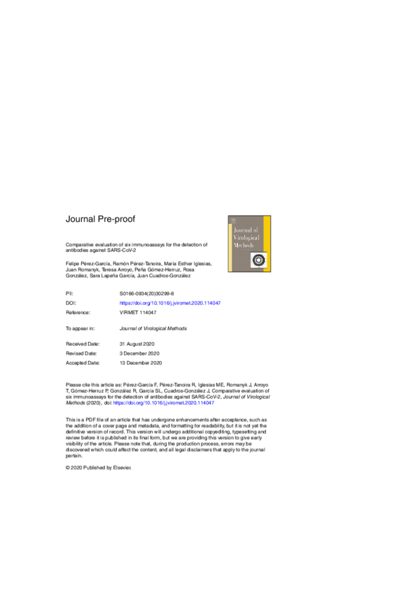 (PDF) Comparative evaluation of six immunoassays for the detection of ...