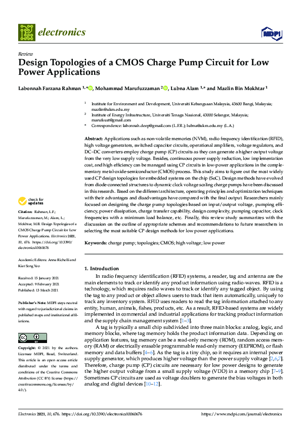(PDF) Design Topologies of a CMOS Charge Pump Circuit for Low Power ...
