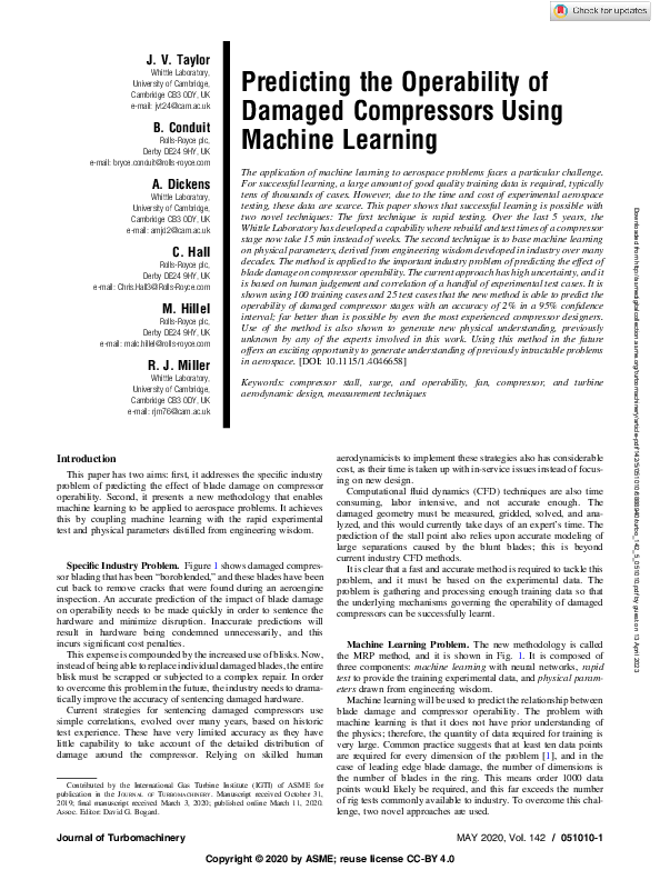 (PDF) Predicting the Operability of Damaged Compressors Using Machine ...