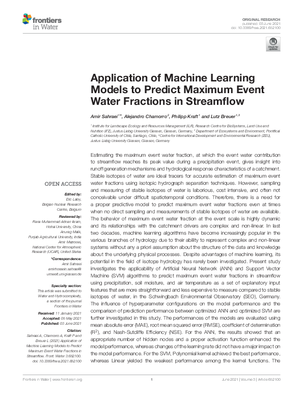 (PDF) Application of Machine Learning Models to Predict Maximum Event ...