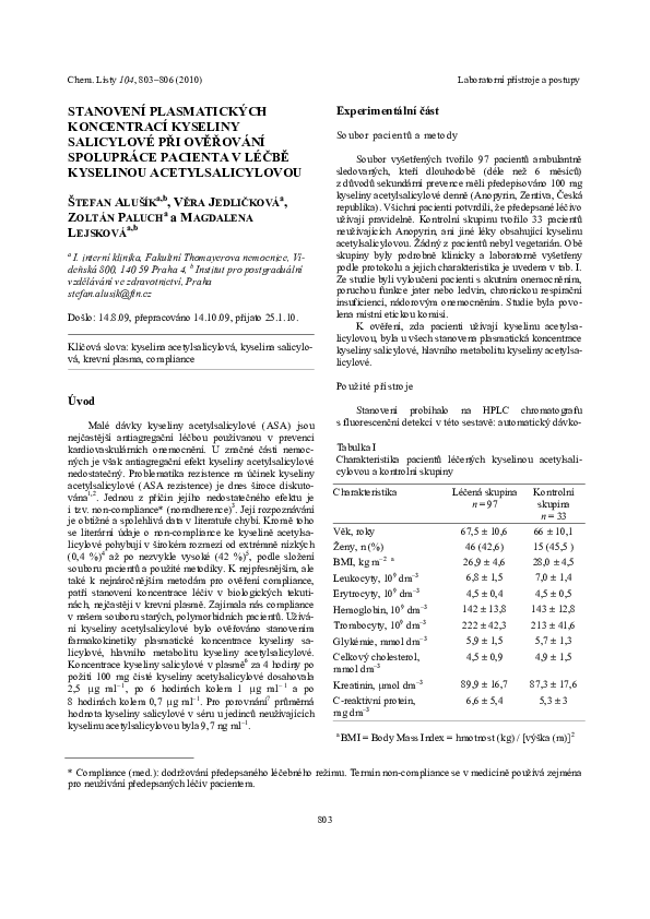 (PDF) Determination of Plasma Salicylic Acid Levels to Assess ...
