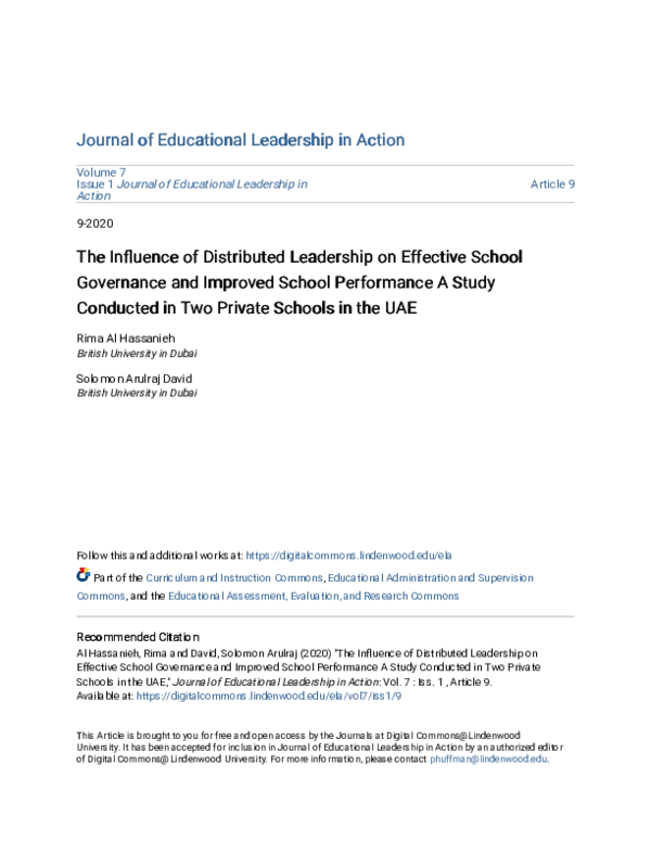 (PDF) The Influence of Distributed Leadership on Effective School ...