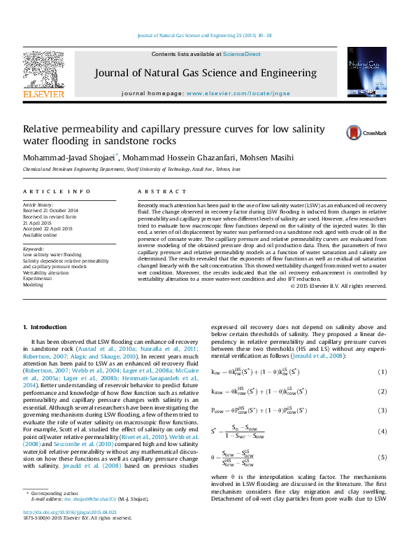 (PDF) Relative permeability and capillary pressure curves for low ...