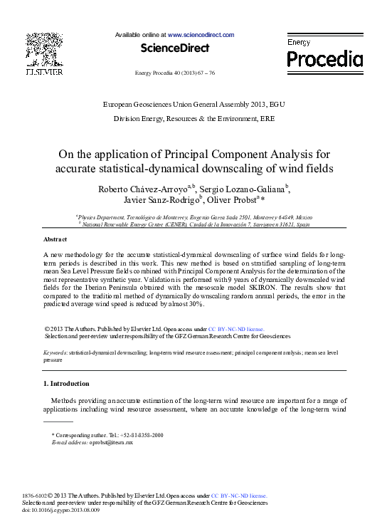 (PDF) On the Application of Principal Component Analysis for Accurate ...