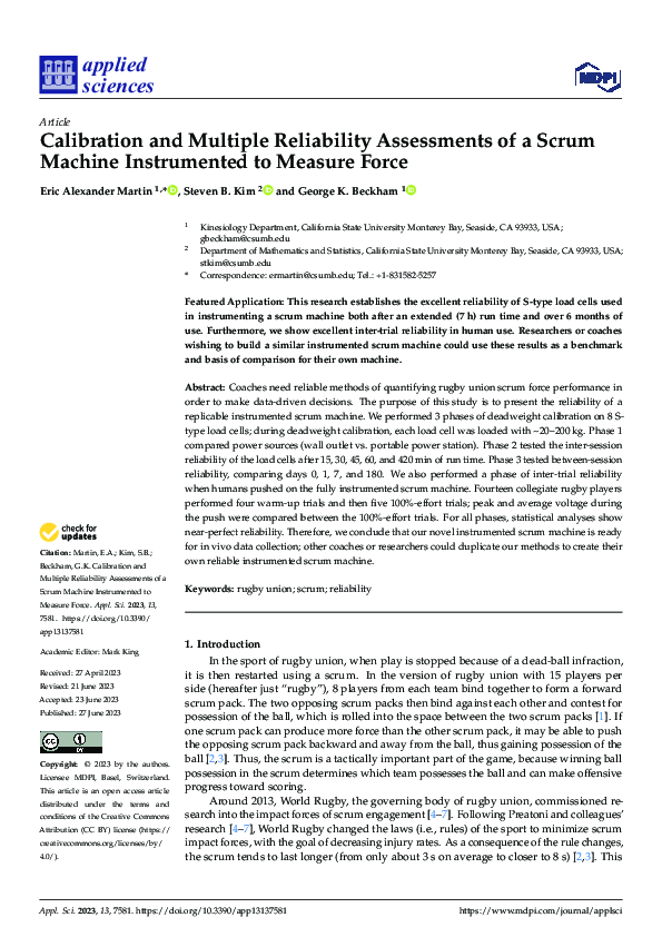 (PDF) Calibration and Multiple Reliability Assessments of a Scrum ...