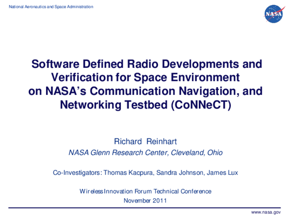 (PDF) Software Defined Radio Developments and Verification for Space ...