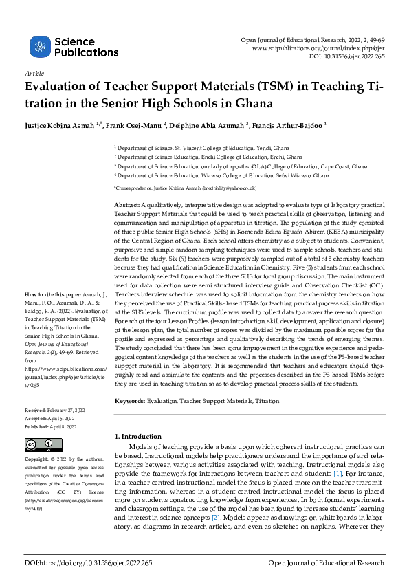 (PDF) Evaluation of Teacher Support Materials (TSM) in Teaching ...
