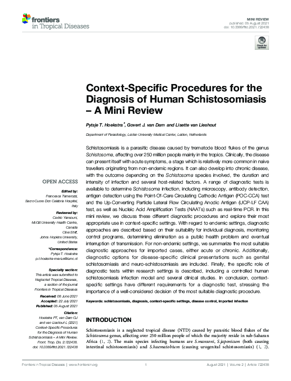(PDF) Context-Specific Procedures for the Diagnosis of Human ...