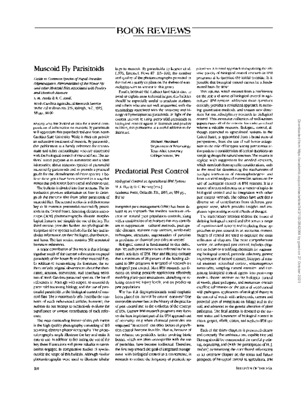 (PDF) Predatorial Pest Control