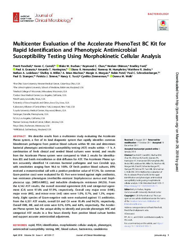 (PDF) Multicenter Evaluation of the Accelerate PhenoTest BC Kit for ...