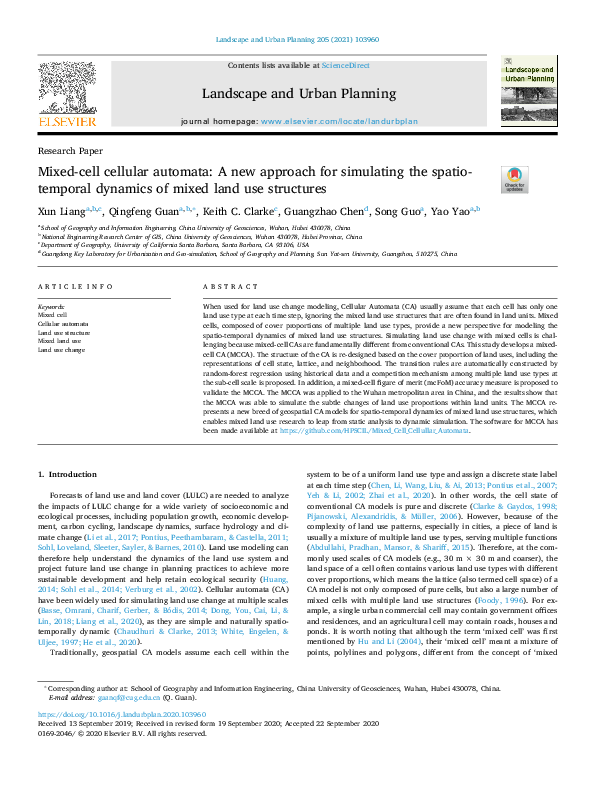 (PDF) Mixed-cell cellular automata: A new approach for simulating the ...