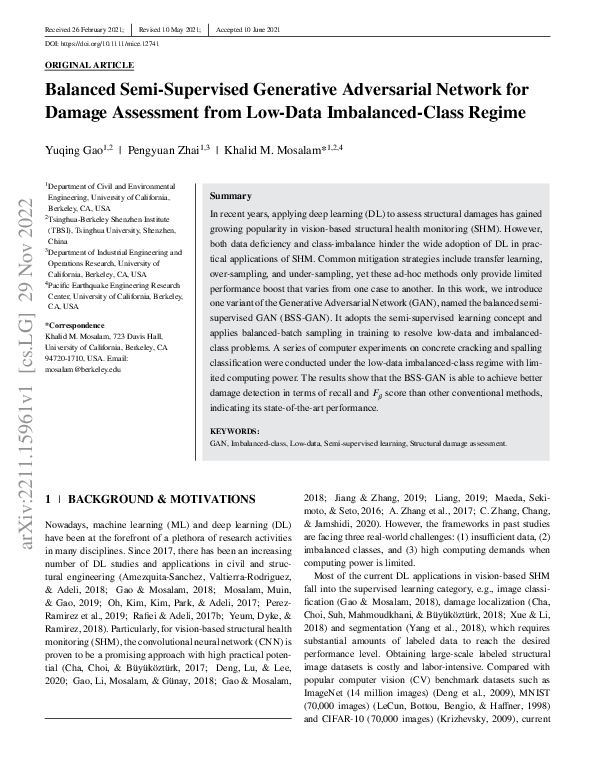 (PDF) Balanced semisupervised generative adversarial network for damage ...
