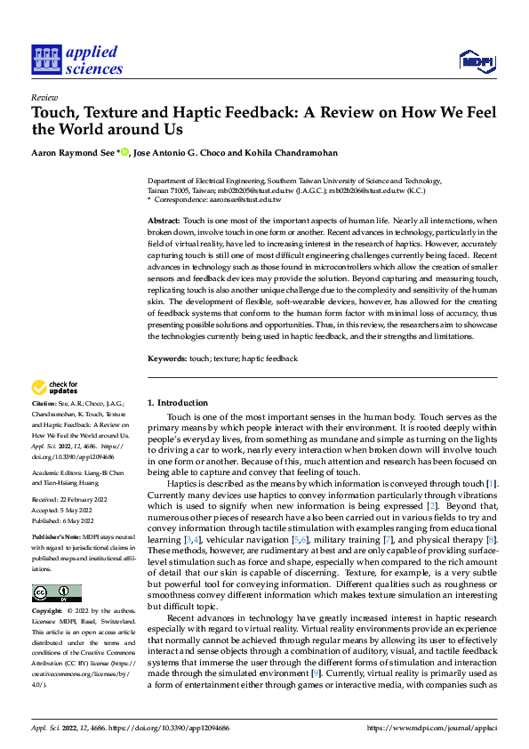 Curated visual reference: Gallery Detail: Pdf Touch Texture And Haptic Feedback A Review On How