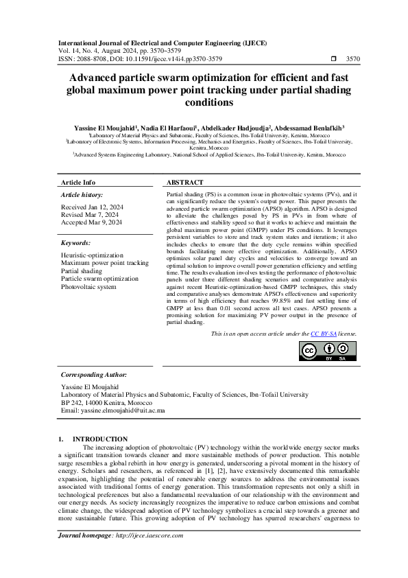 (PDF) Advanced particle swarm optimization for efficient and fast ...