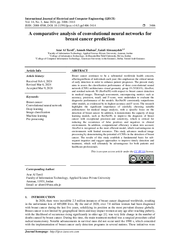 (PDF) A comparative analysis of convolutional neural networks for ...