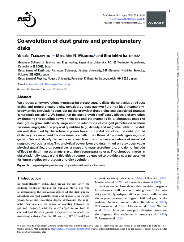 (PDF) Co-evolution of dust grains and protoplanetary disks