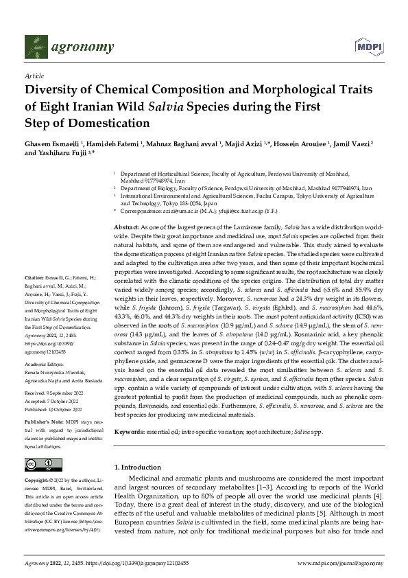 (PDF) Diversity of Chemical Composition and Morphological Traits of ...