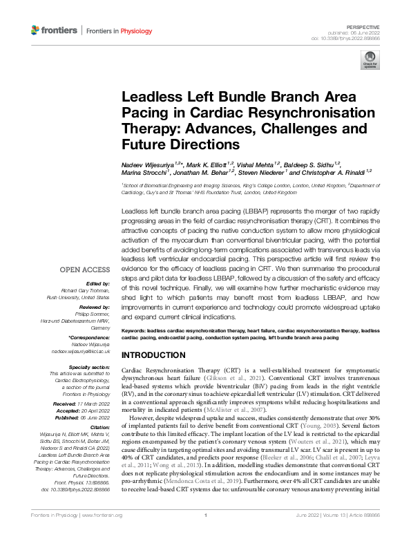 (PDF) Leadless Left Bundle Branch Area Pacing in Cardiac ...