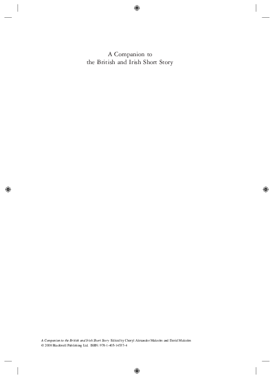 PDF) A Companion to the British and Irish Short Story