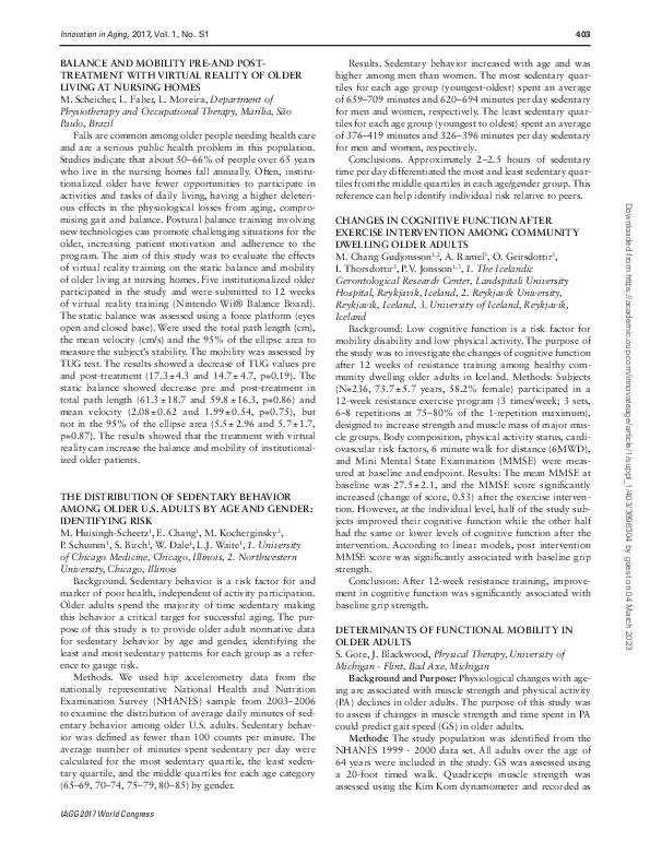(PDF) Changes in Cognitive Function After Exercise Intervention Among ...