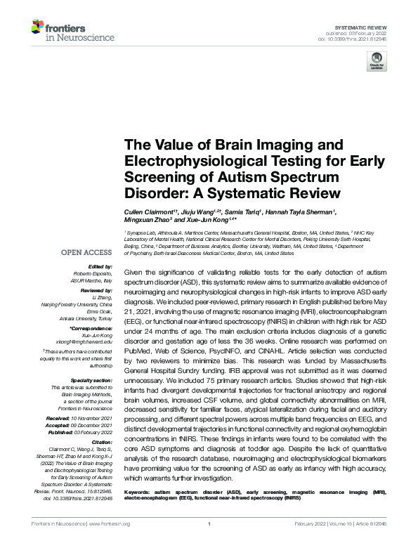 (PDF) The Value of Brain Imaging and Electrophysiological Testing for ...