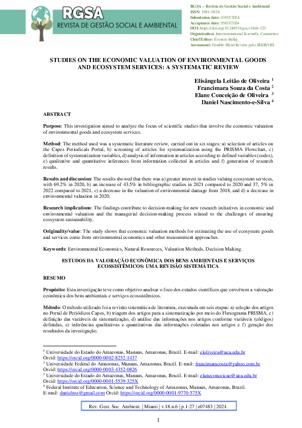 (PDF) STUDIES ON THE ECONOMIC VALUATION OF ENVIRONMENTAL GOODS AND ...