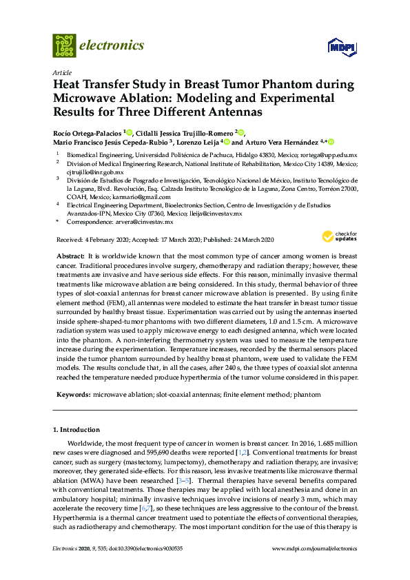 (PDF) Heat Transfer Study in Breast Tumor Phantom during Microwave ...